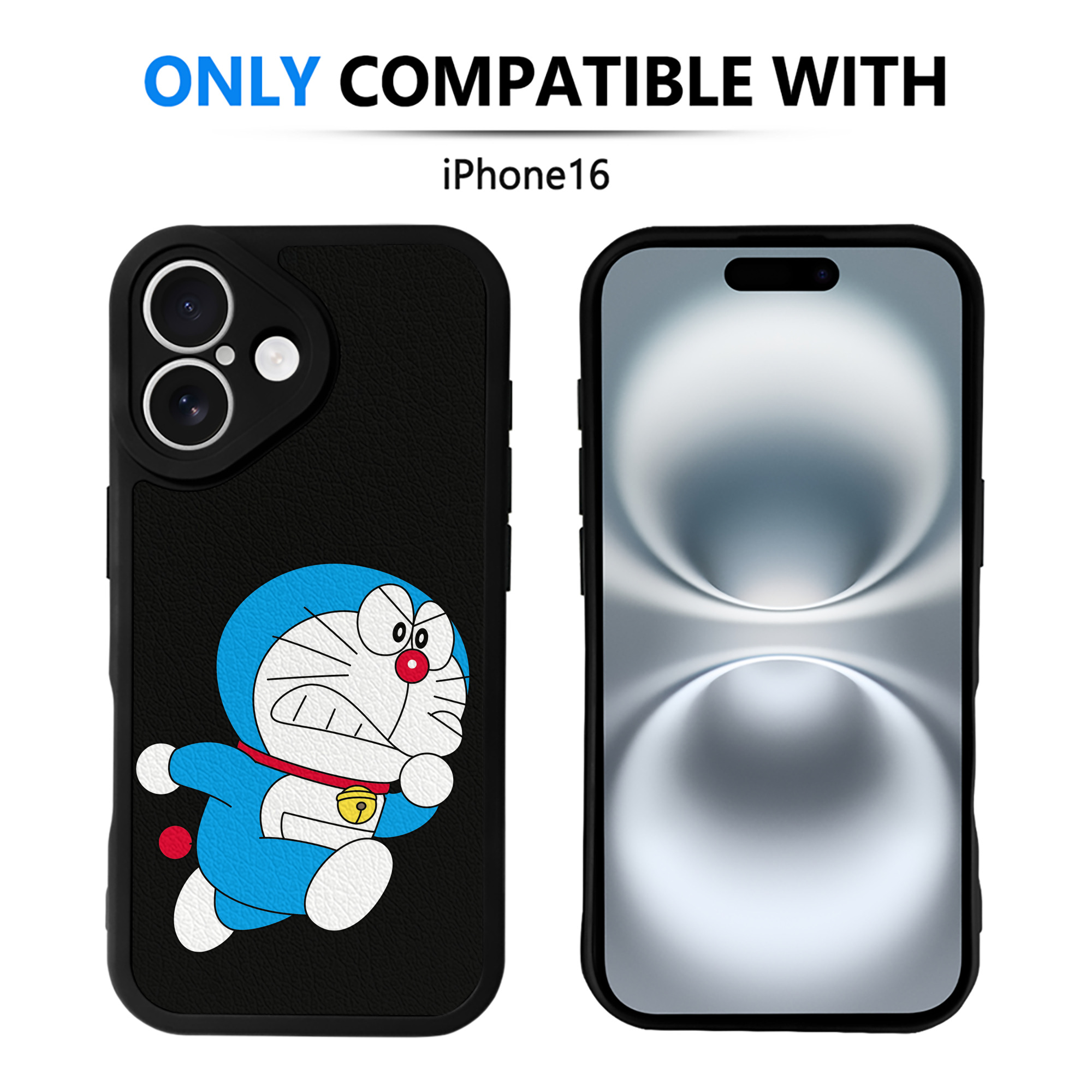 （画像用） ドラえもん Doraemon 【iPhone 16シリーズ対応】シリコンスマホケース（レザー調） 材質：シリコン